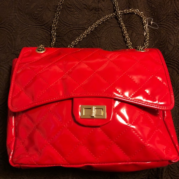 red quilted handbag